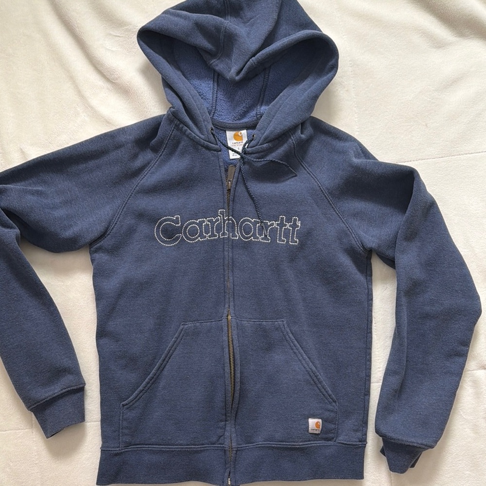 Carhartt Ladies Blue Hoodie Size Small
